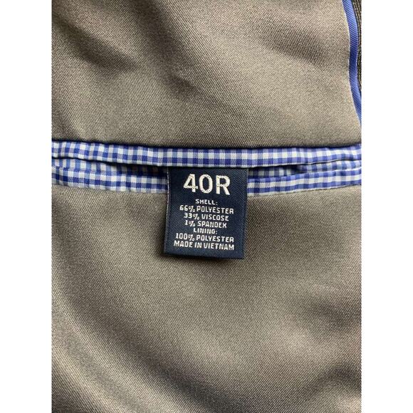 Saddlebred Blazer Men 40R Gray Motion Stretch 2 Button Lined Suit Jacket Poly - Picture 4 of 9